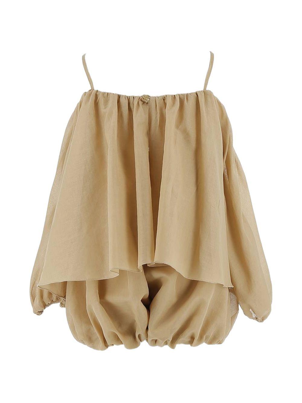 Blusa per bambina Pinko Kids beige con ruches - Rubino Kids