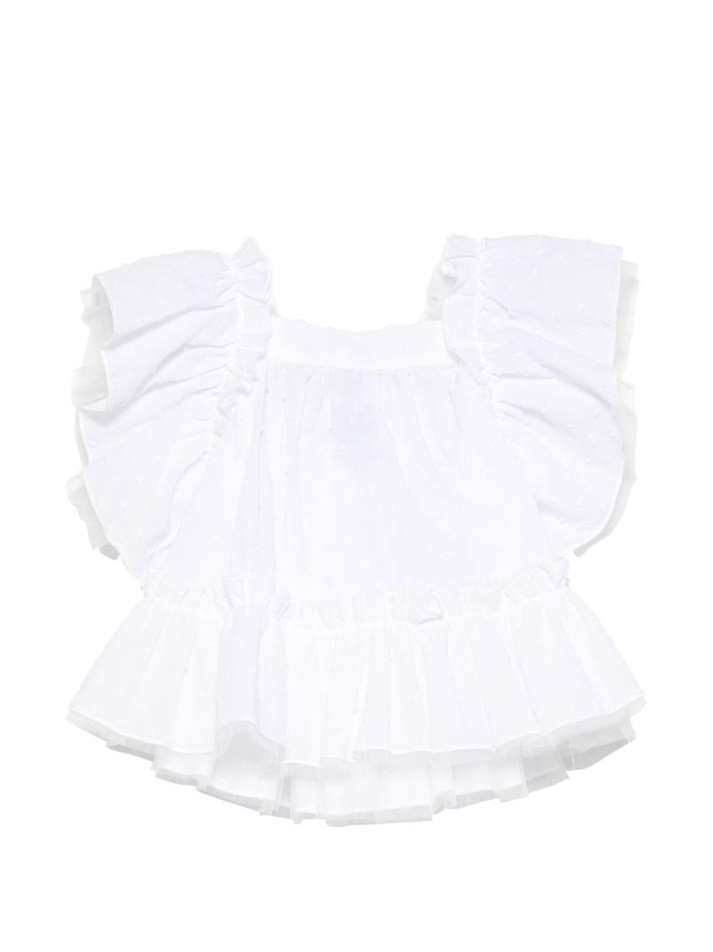 Blusa per neonata Alapage bianca con dettagli arricciati - Rubino Kids