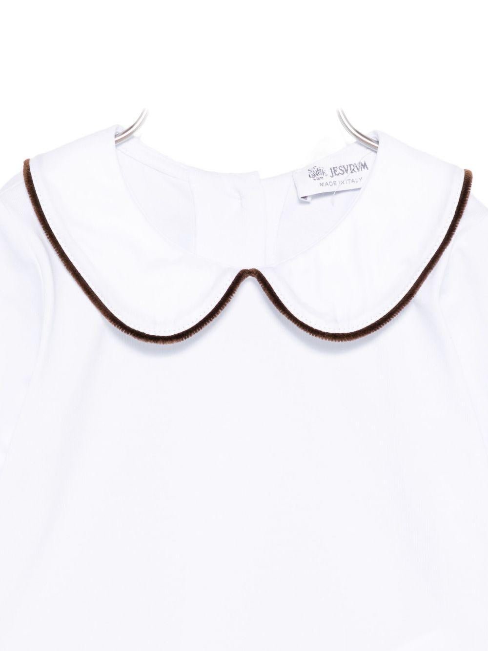 Blusa per neonati Jesurum Baby bianca con colletto alla Peter Pan - Rubino Kids