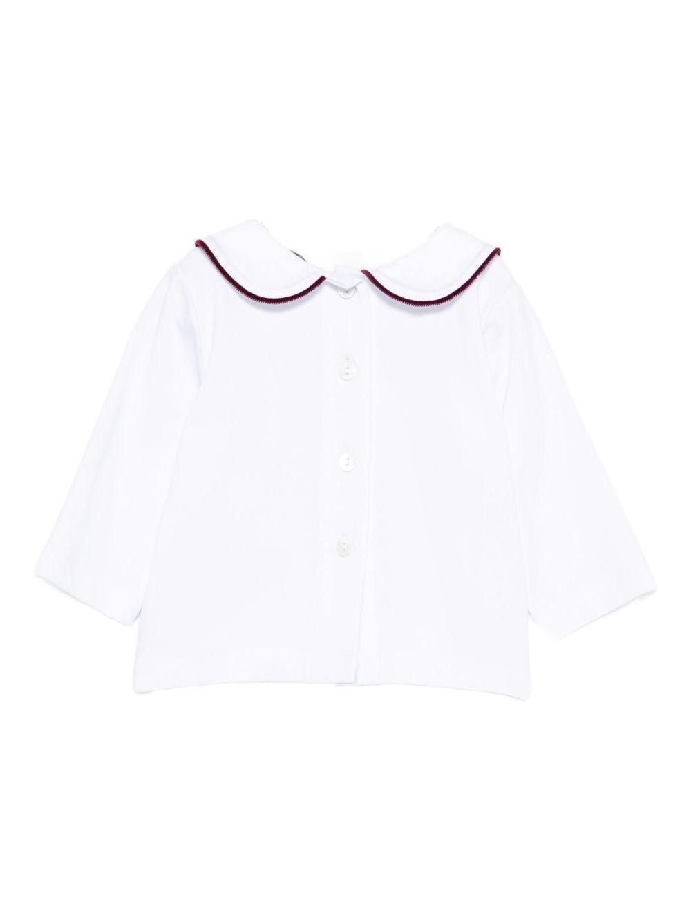 Blusa per neonati Jesurum Baby bianca con colletto con dettaglio rosso - Rubino Kids