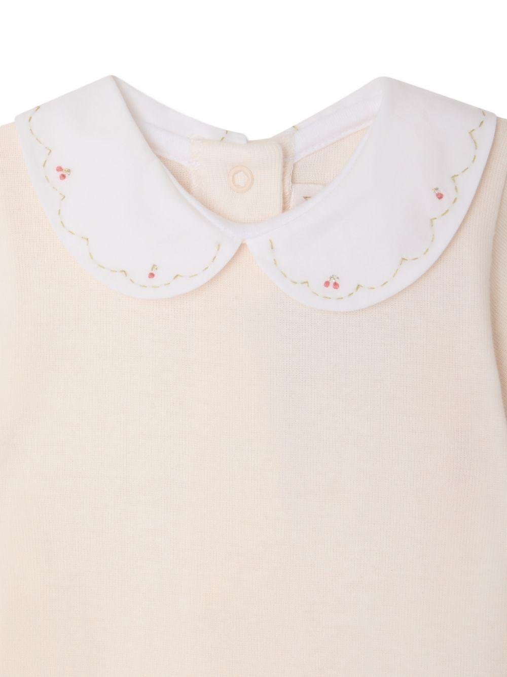 Body per neonata Bonpoint rosa con colletto Peter Pan - Rubino Kids