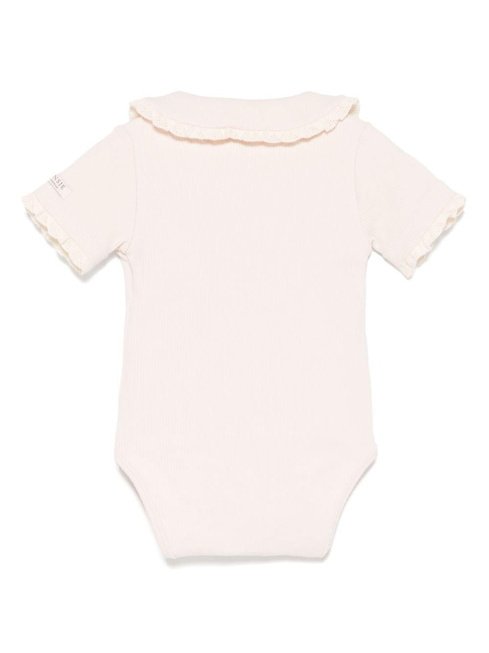 Body per neonata Donsje Bettie rosa con dettagli in pizzo - Rubino Kids