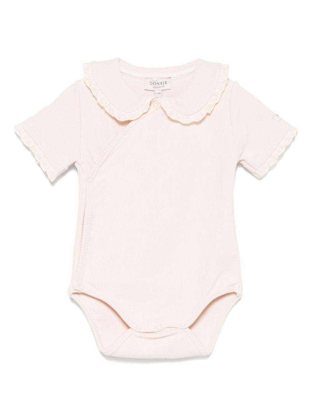 Body per neonata Donsje Bettie rosa con dettagli in pizzo - Rubino Kids