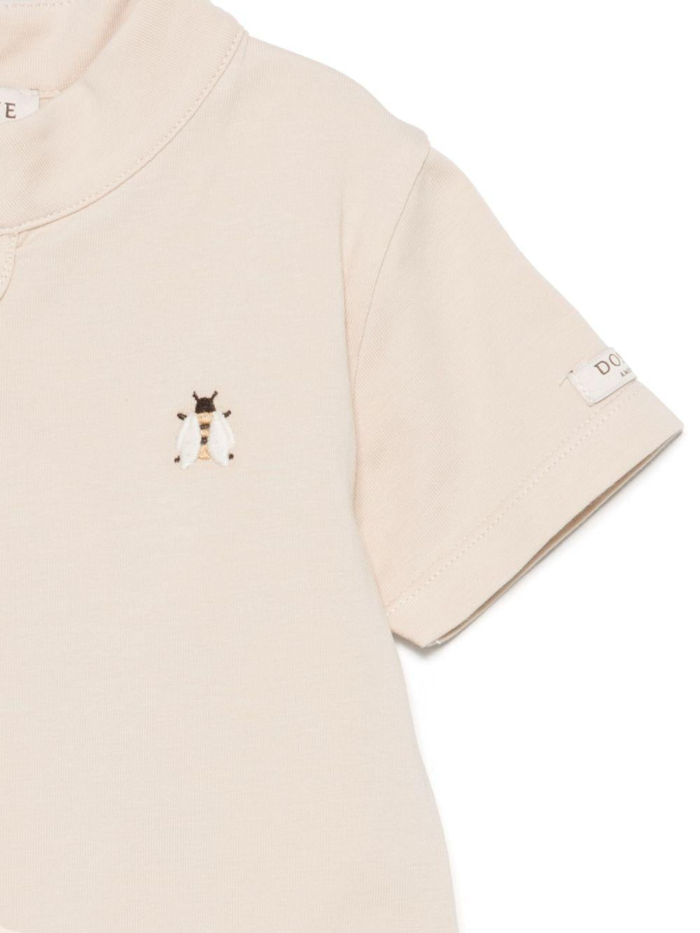 Body per neonata Donsje Frenky beige con dettaglio con ricamo ad ape - Rubino Kids