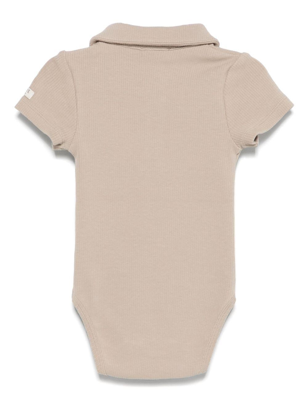 Body per neonata Donsje Moli beige con colletto stile polo - Rubino Kids