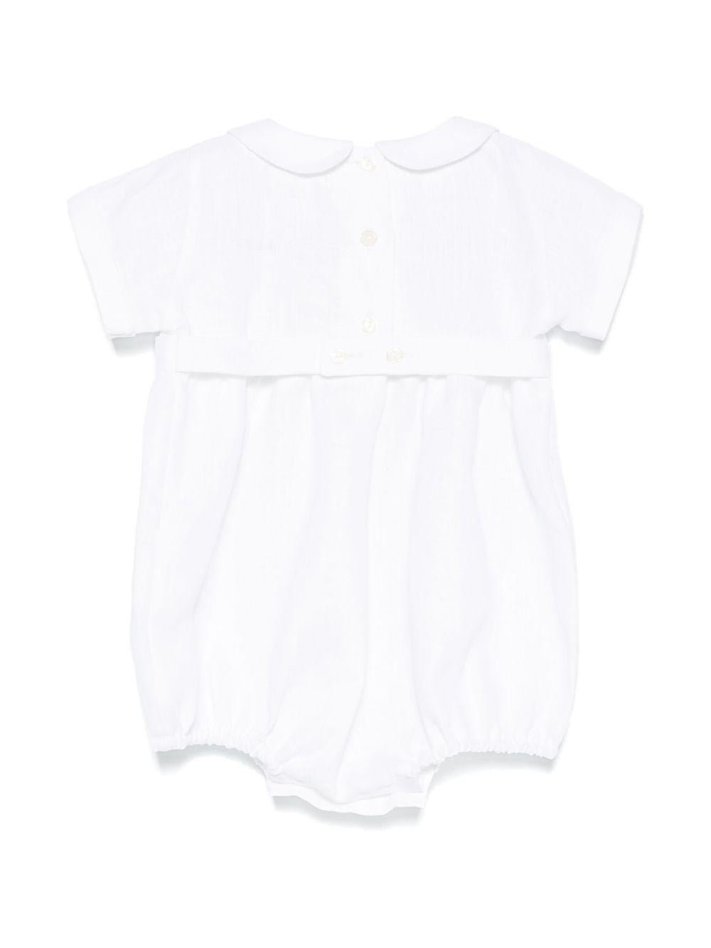 Body per neonata Mariella Ferrari bianco in lino - Rubino Kids