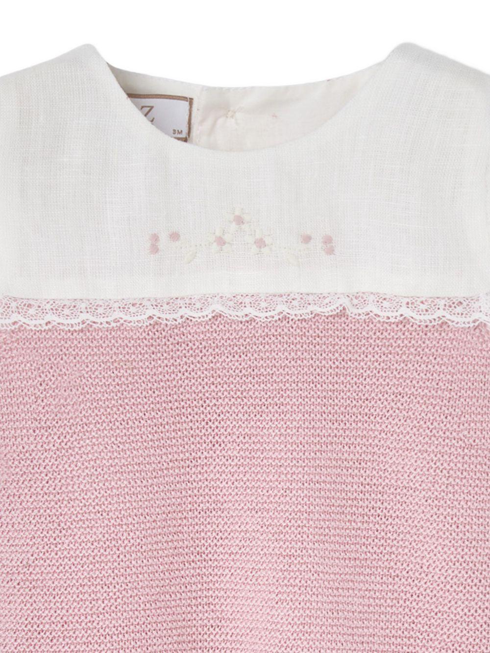 Body per neonata Paz Rodriguez rosa con bordo in pizzo - Rubino Kids