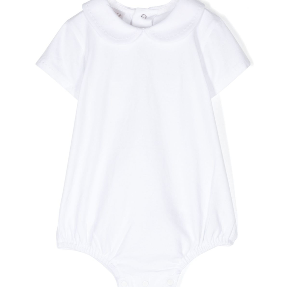 Body per neonati Paz Rodriguez Esencial bianco con trama jersey - Rubino Kids