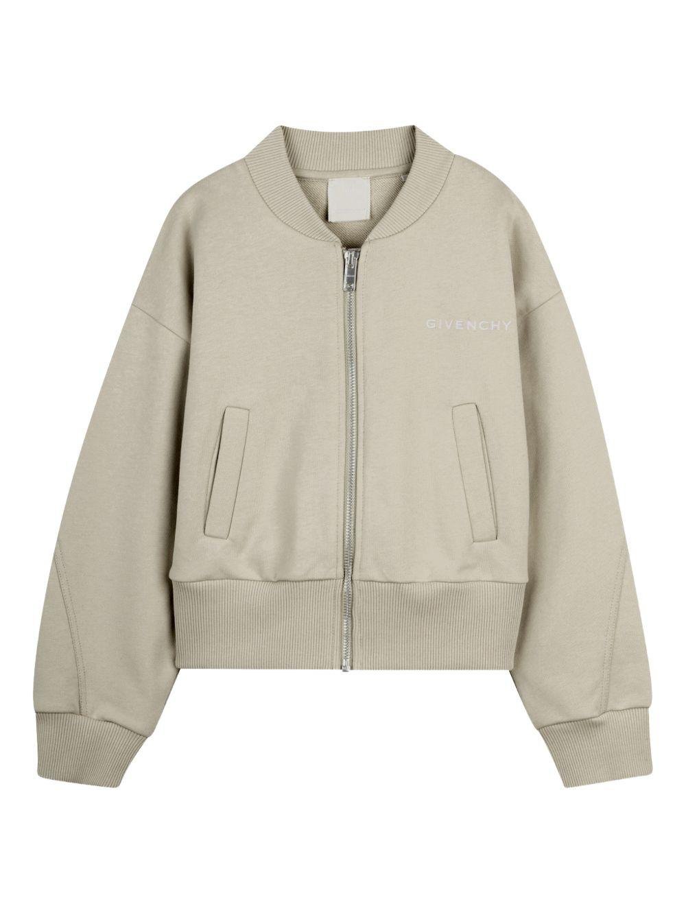 Bomber per bambino Givenchy Kids beige con zip - Rubino Kids