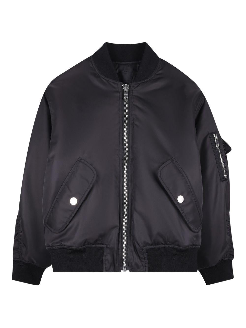 Bomber per bambino Givenchy Kids nero con ricamo - Rubino Kids