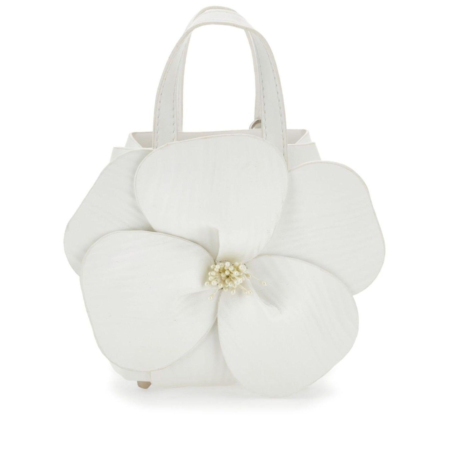 Borsa a mano per bambina Monnalisa bianca con dettaglio fiore - Rubino Kids