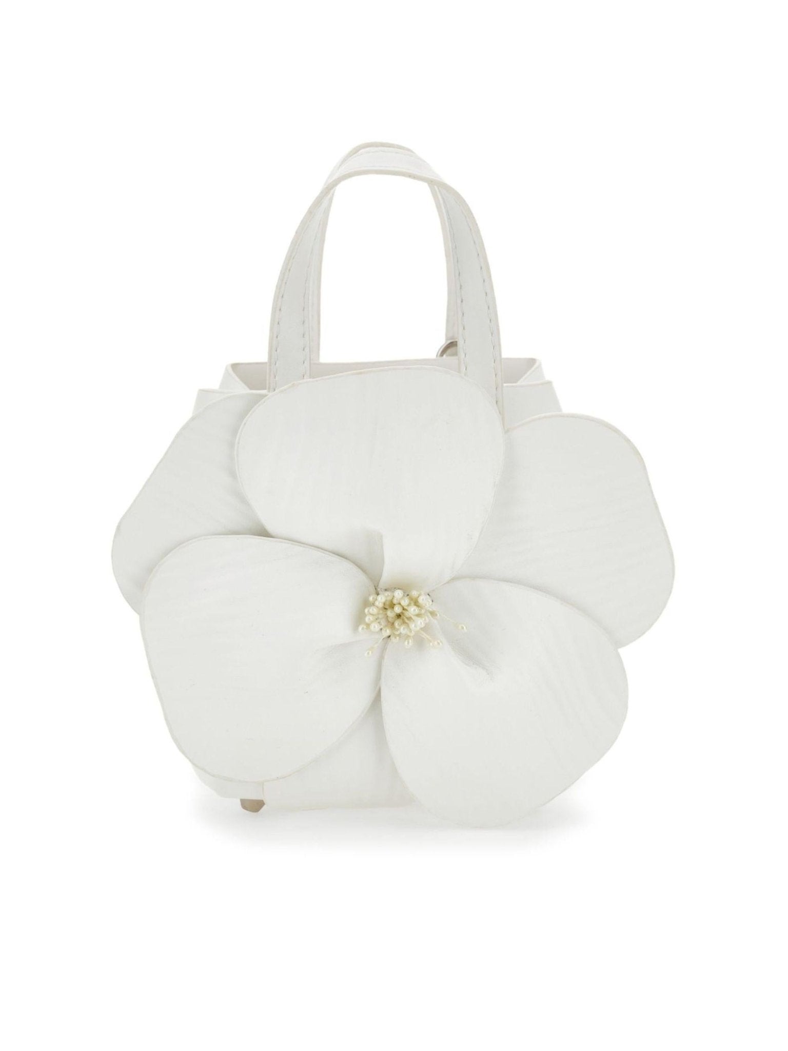 Borsa a mano per bambina Monnalisa bianca con dettaglio fiore - Rubino Kids