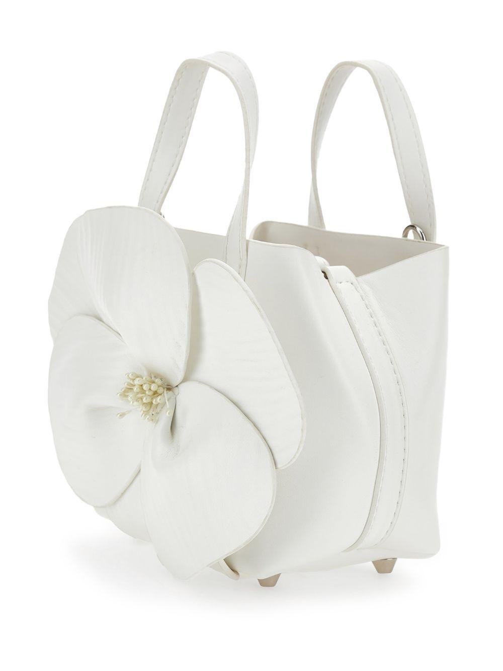 Borsa a mano per bambina Monnalisa bianca con dettaglio fiore - Rubino Kids