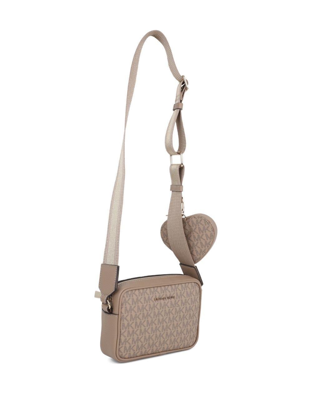 Borsa a spalla per bambina Michael Kors Kids beige con monogramma - Rubino Kids