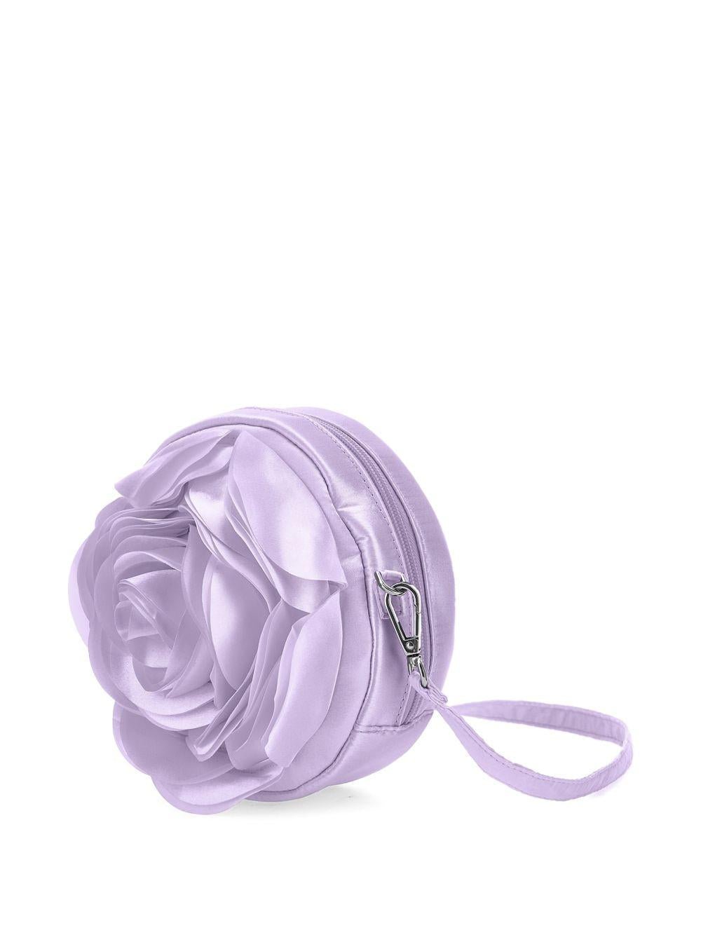 Borsa a spalla per bambina Monnalisa viola con design a forma di rosa - Rubino Kids