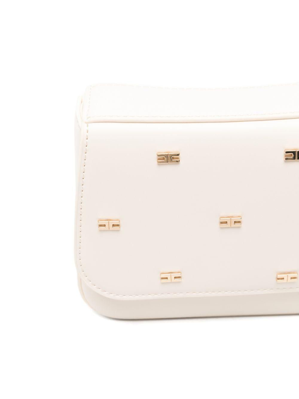 Borsa a tracolla mini per bambina Elisabetta Franchi La Mia Bambina bianca con logo - Rubino Kids