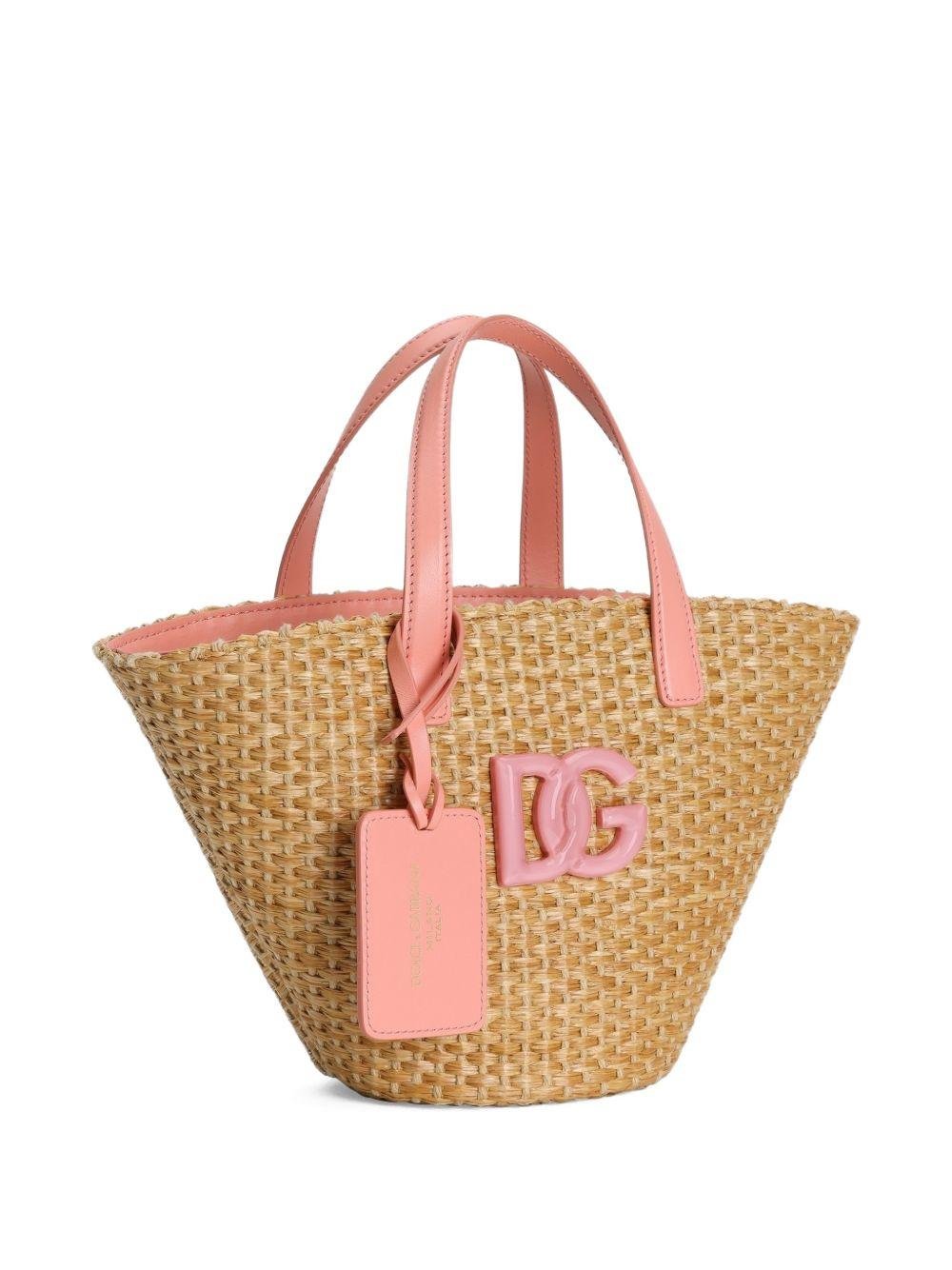 Borsa Coffa per bambina Dolce & Gabbana Kids beige con logo DG - Rubino Kids