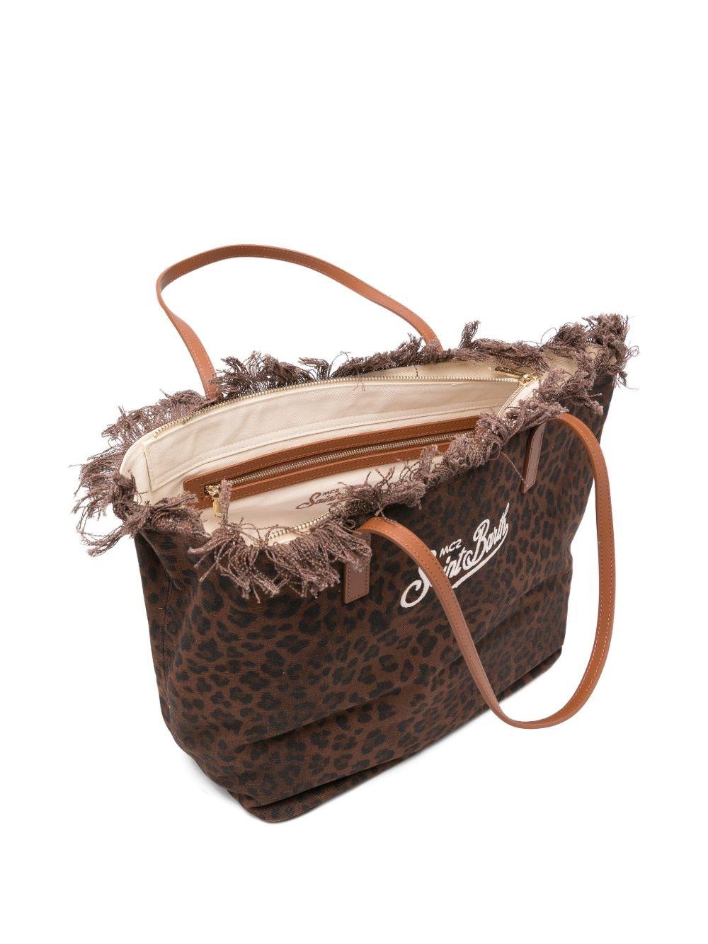 Borsa da spiaggia MC2 Saint Barth animalier con logo sul davanti - Rubino Kids