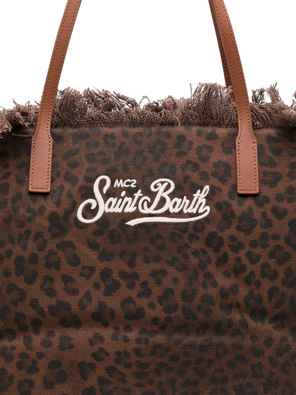 Borsa da spiaggia MC2 Saint Barth animalier con logo sul davanti - Rubino Kids