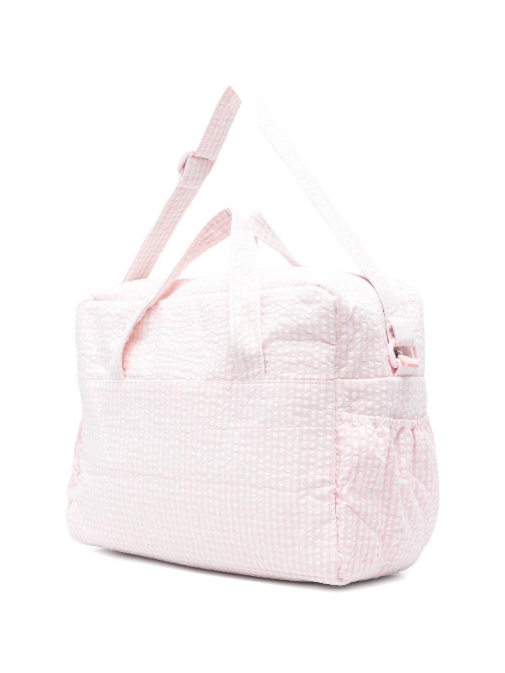 Borsa fasciatoio per neonata Moschino Kids rosa con motivo a quadri - Rubino Kids