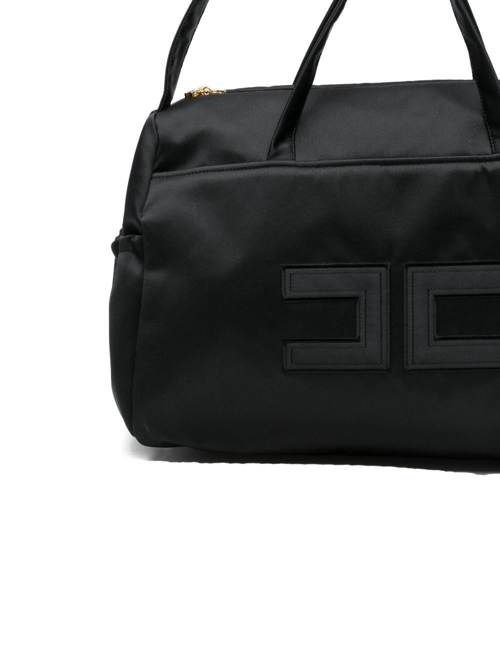 Borsa fasciatoio per neonati Elisabetta Franchi La Mia Bambina nera con ricamo - Rubino Kids