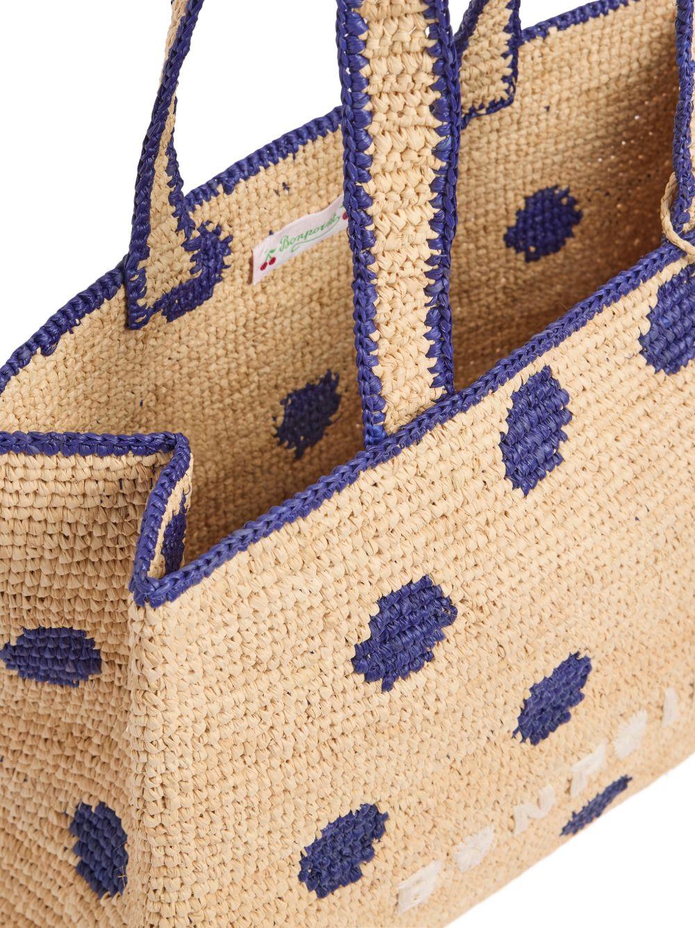 Borsa per bambina Bonpoint beige con stampa a pois - Rubino Kids