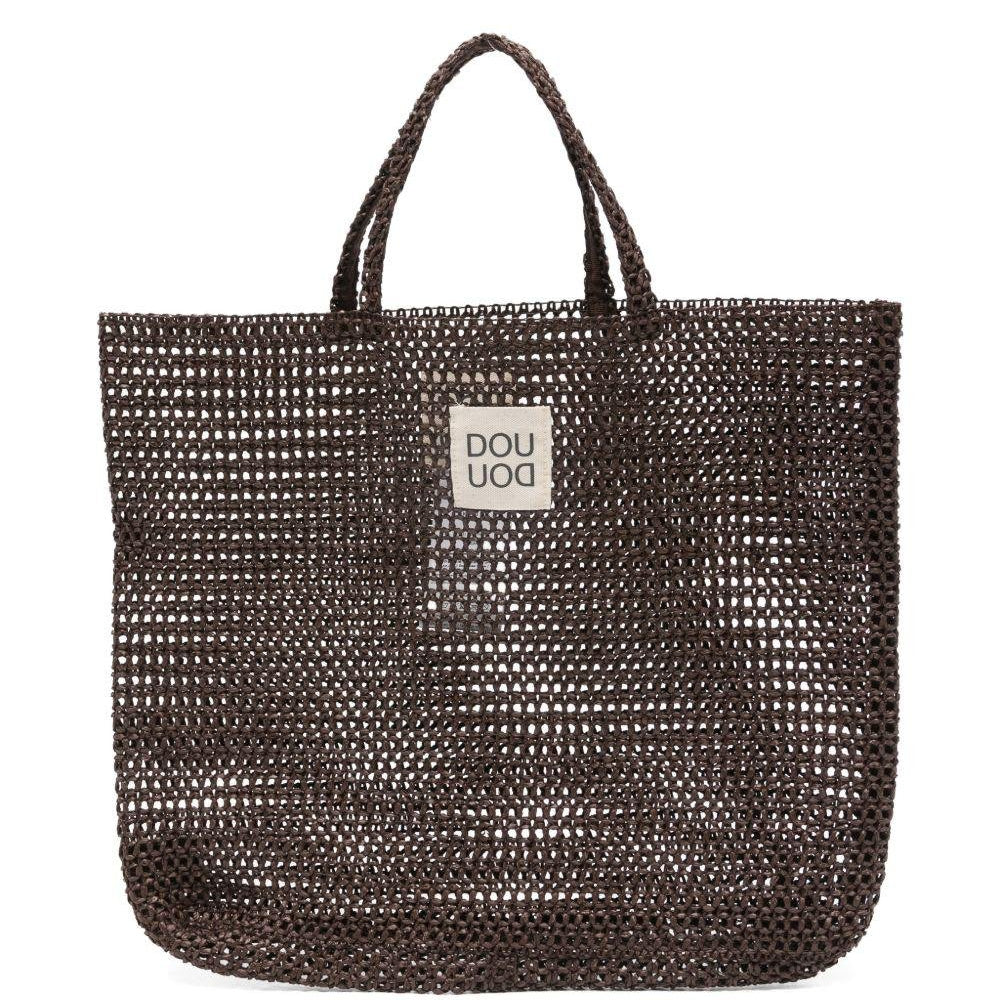 Borsa per bambina Douuod Kids marrone con texture intrecciata - Rubino Kids