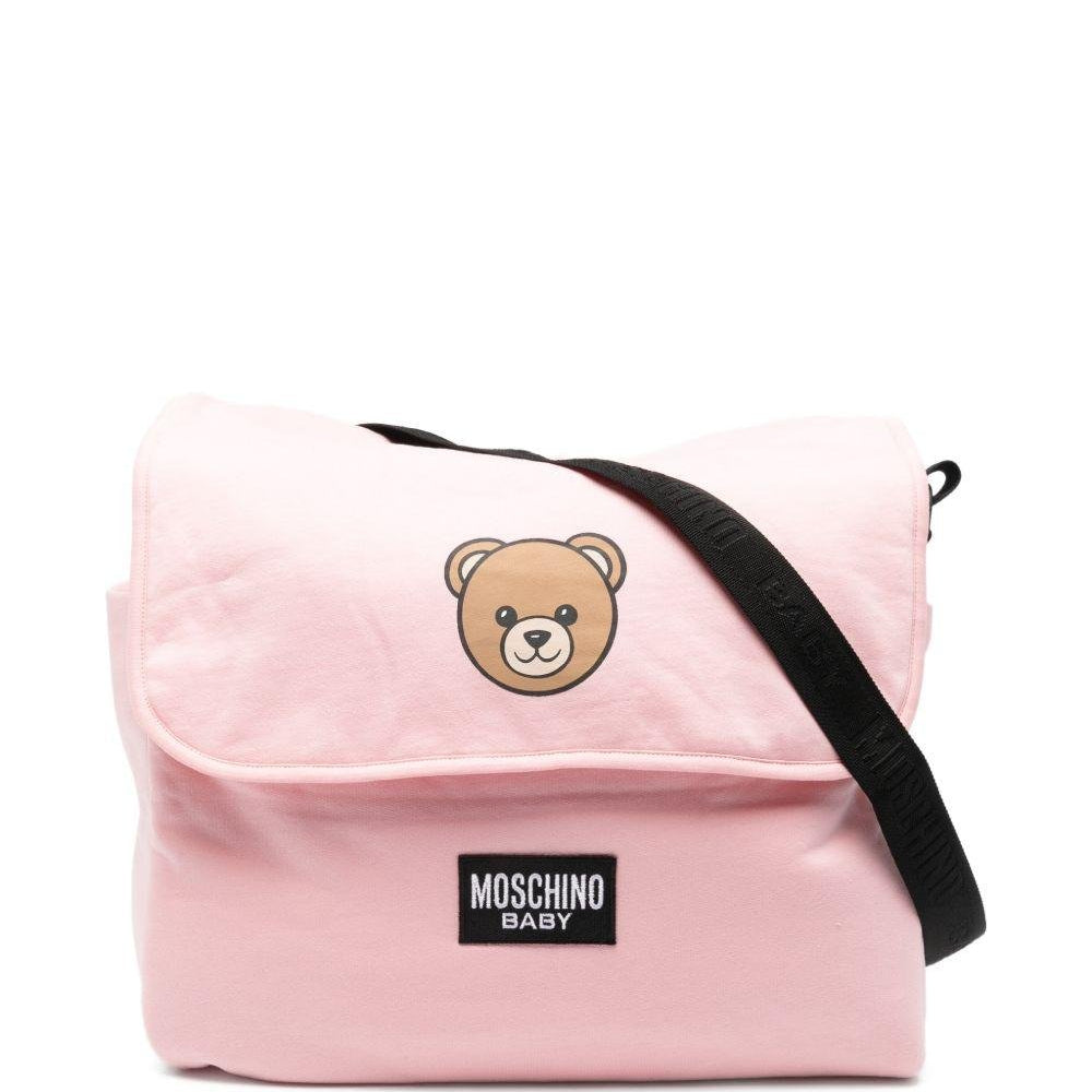 Borsa per neonata Moschino Kids rosa con stampa Teddy Bear - Rubino Kids