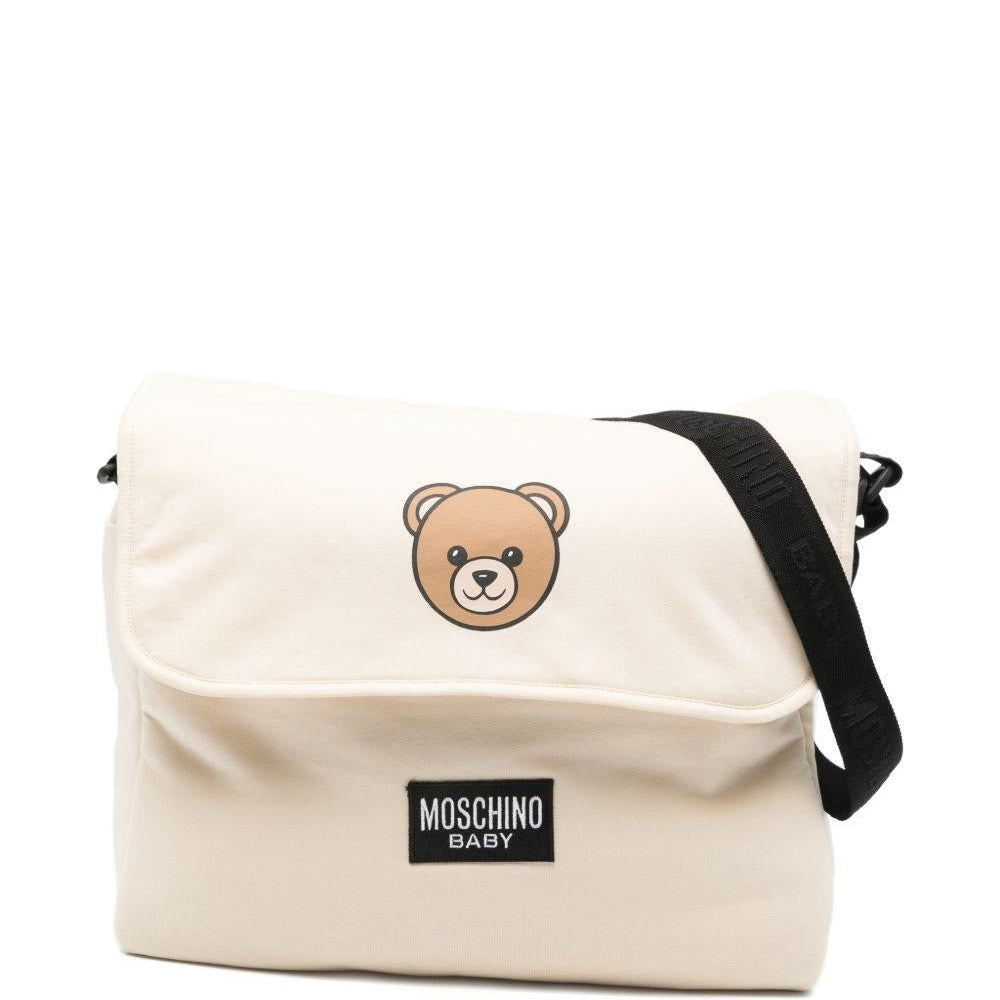 Borsa per neonati Moschino Kids beige con stampa Teddy Bear - Rubino Kids