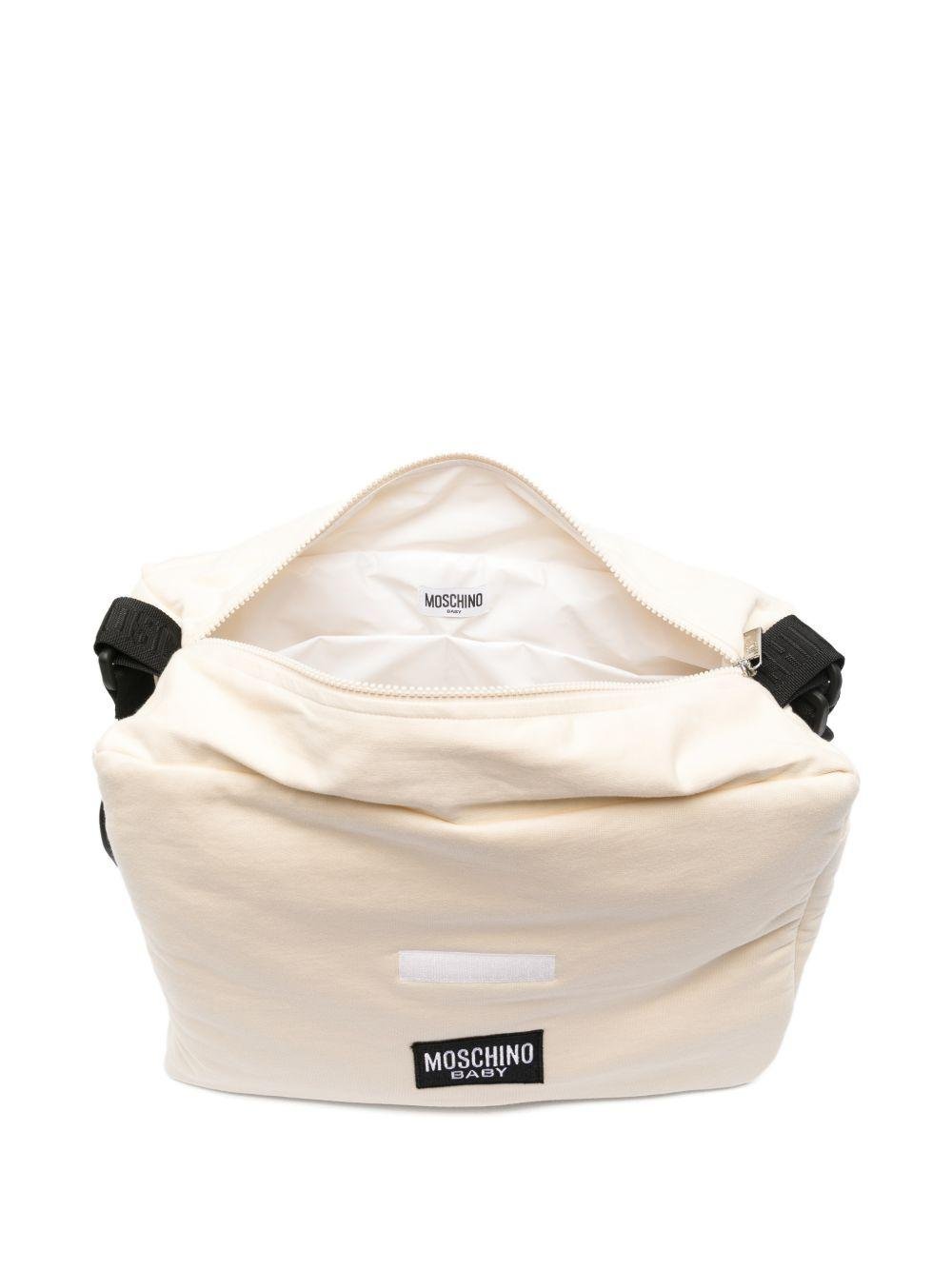 Borsa per neonati Moschino Kids beige con stampa Teddy Bear - Rubino Kids