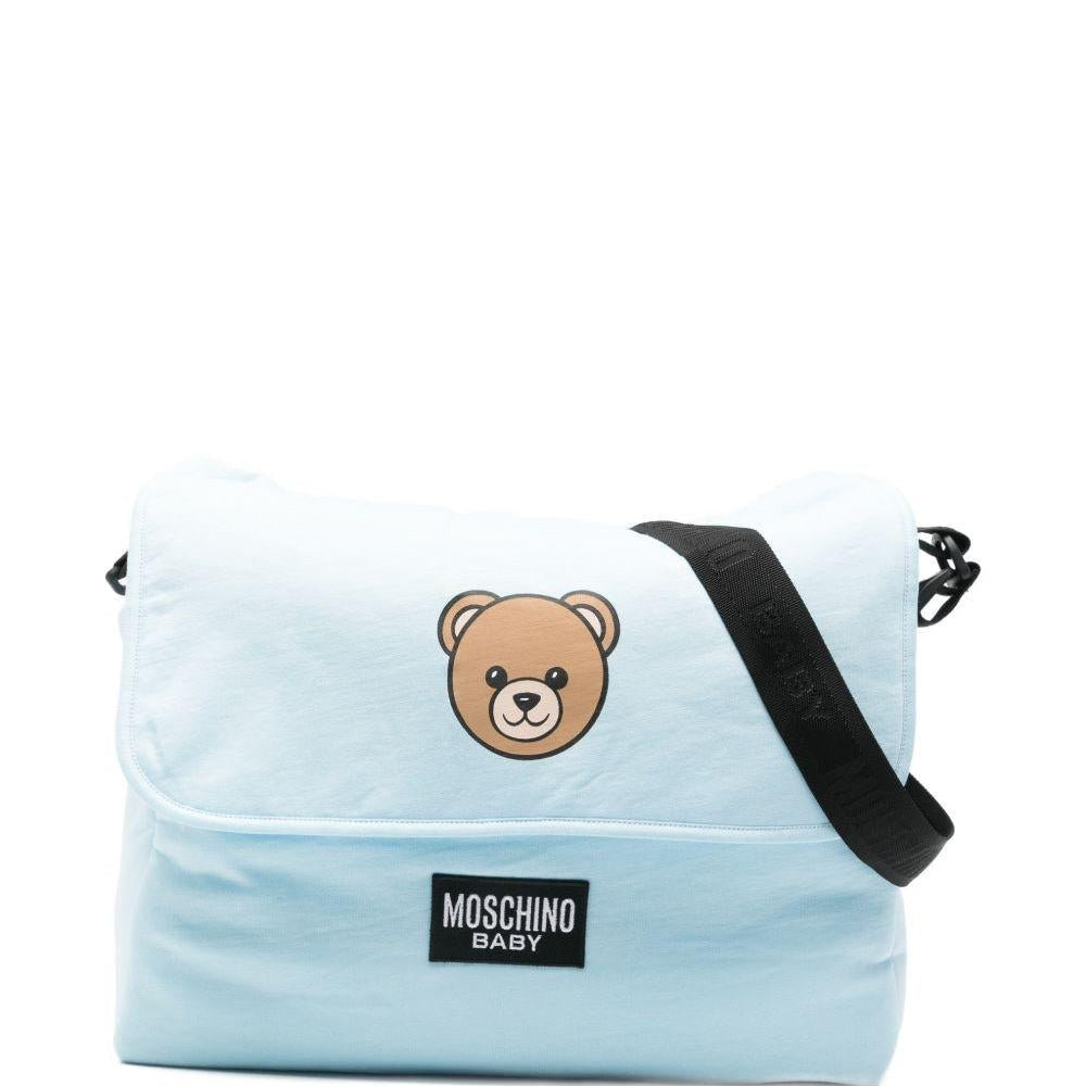 Borsa per neonato Moschino Kids azzurro con stampa Teddy Bear - Rubino Kids
