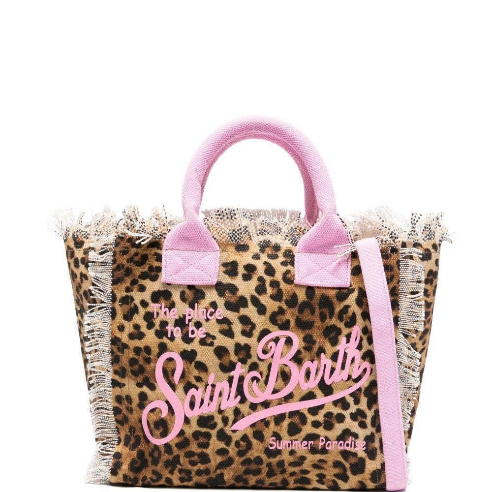 Borsa tote Colette MC2 Saint Barth animalier con manici rosa - Rubino Kids
