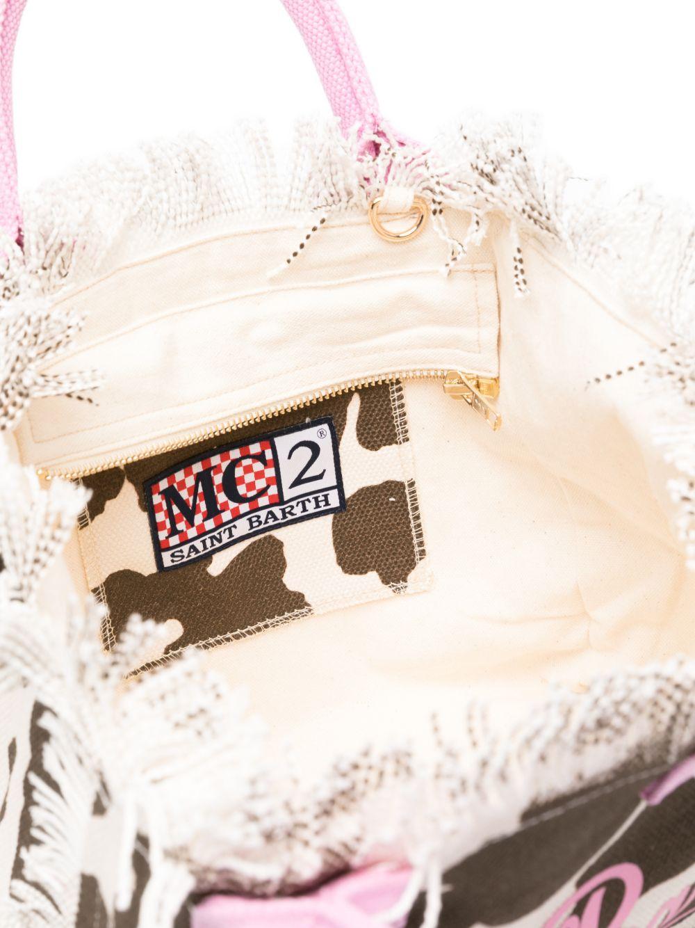 Borsa tote Colette MC2 Saint Barth animalier con manici rosa - Rubino Kids
