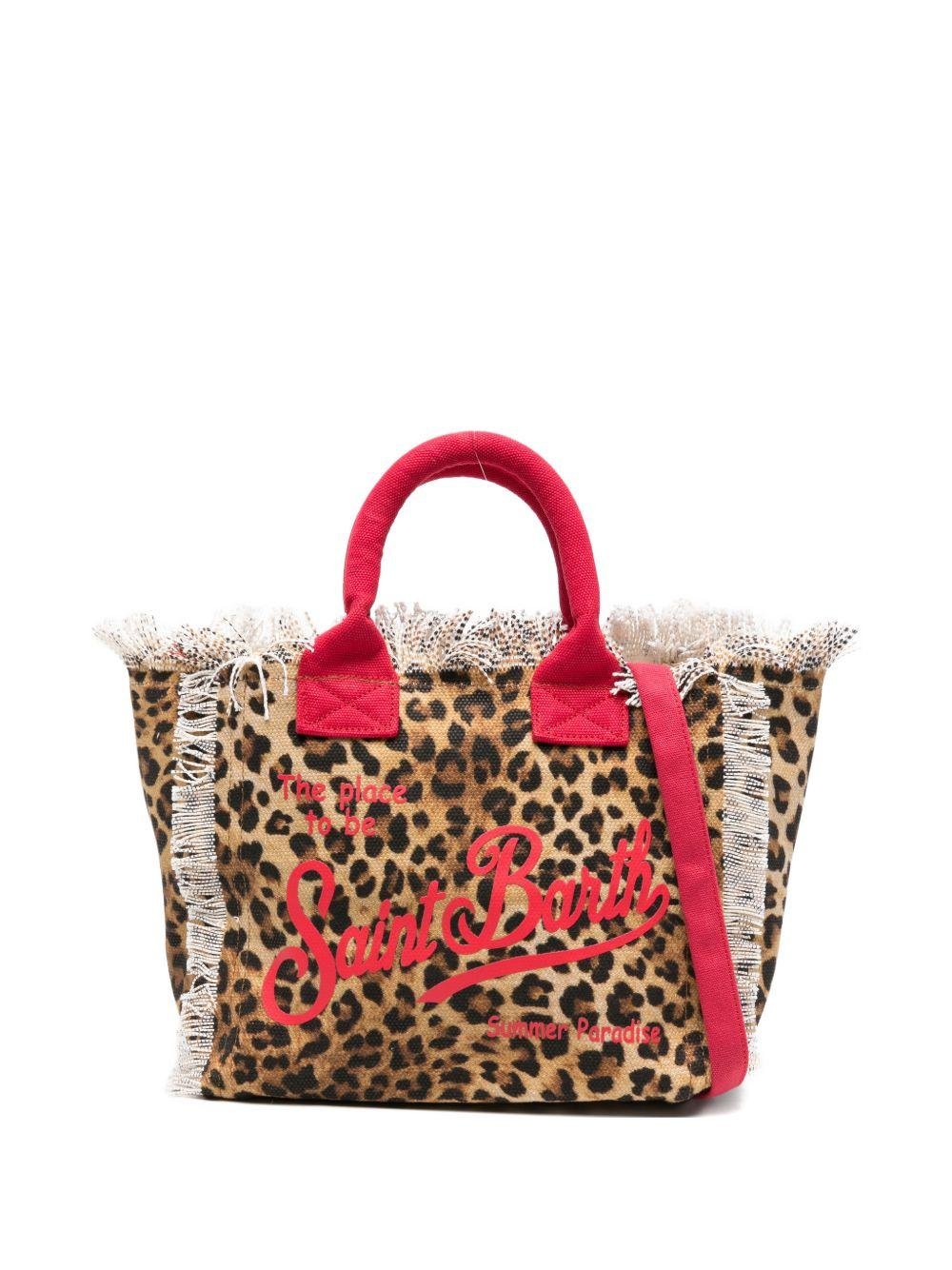 Borsa tote Colette MC2 Saint Barth animalier con manici rossi - Rubino Kids