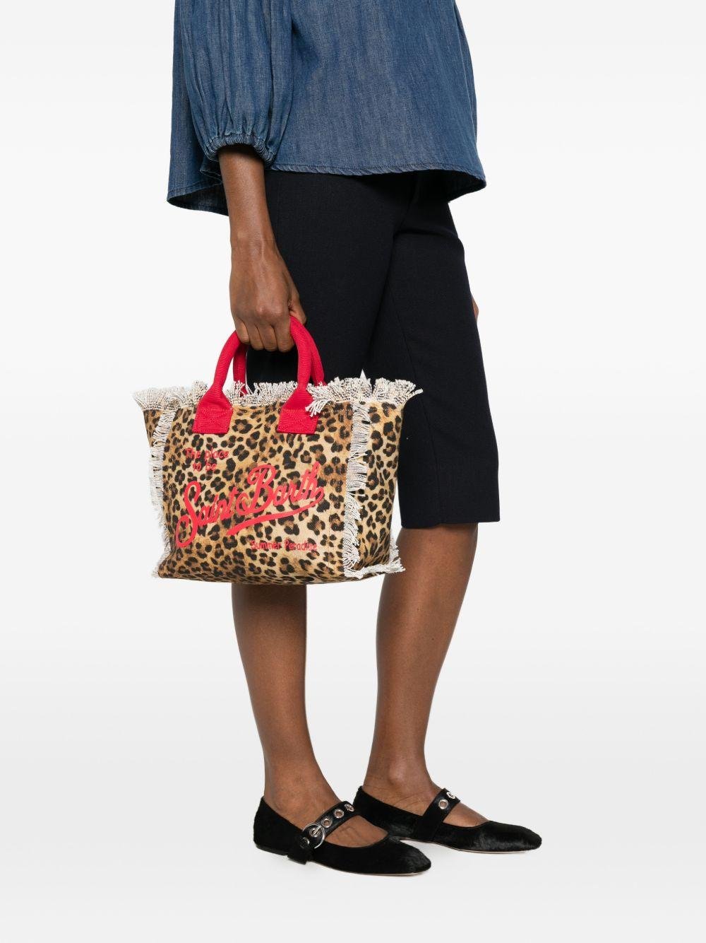 Borsa tote Colette MC2 Saint Barth animalier con manici rossi - Rubino Kids