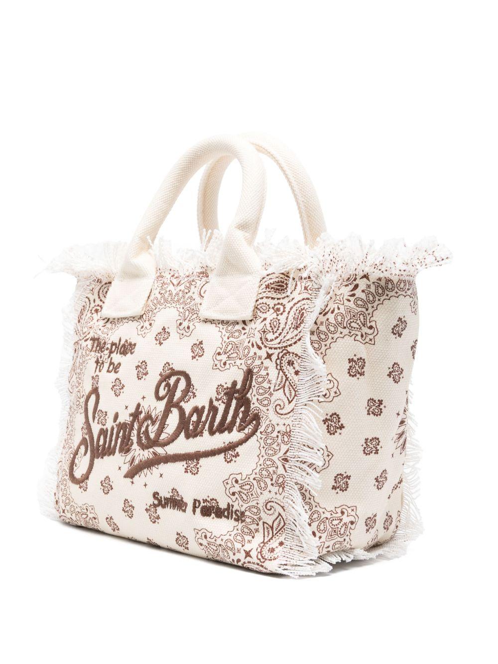 Borsa tote Colette MC2 Saint Barth beige con stampa grafica all - over - Rubino Kids