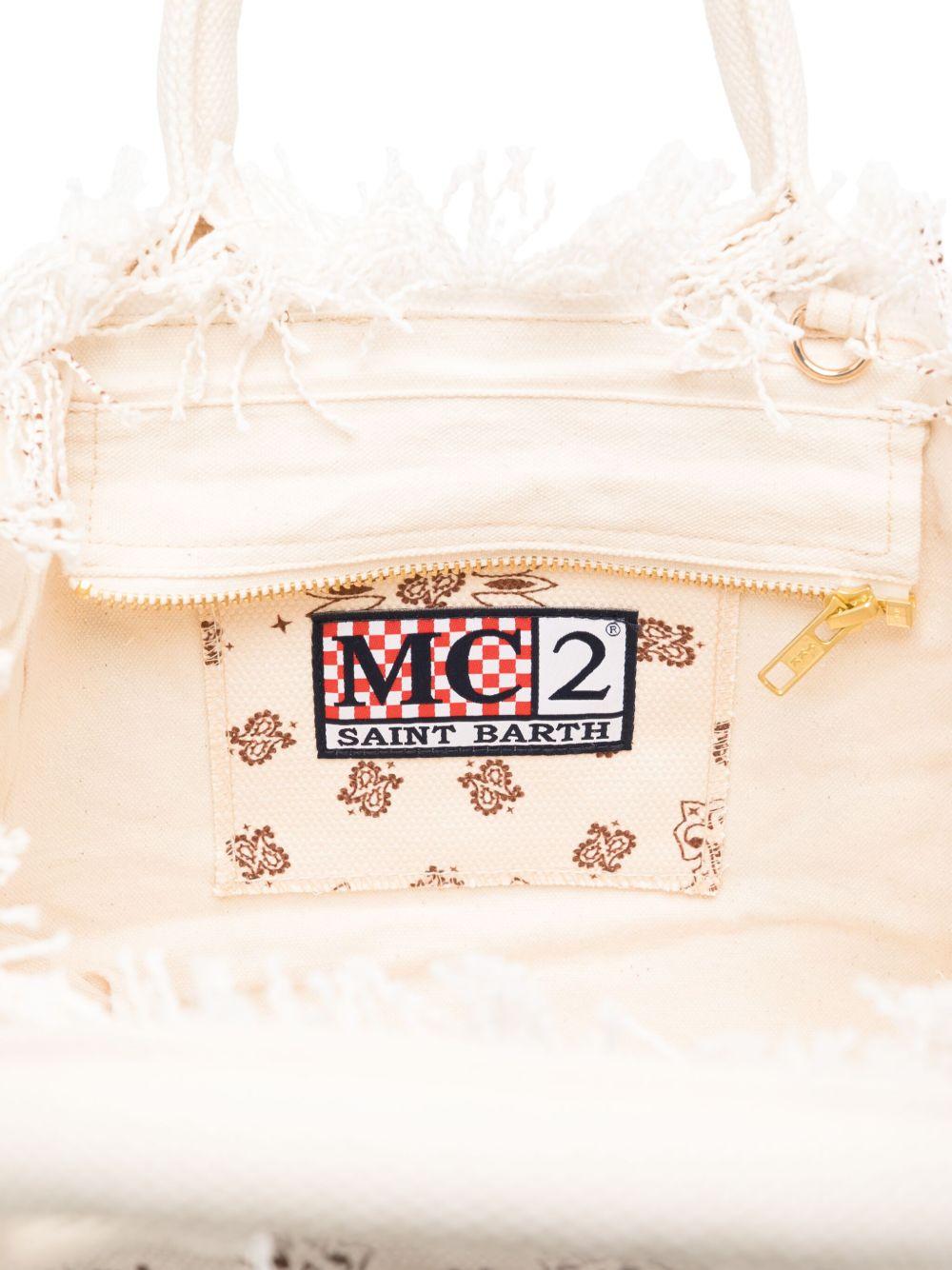 Borsa tote Colette MC2 Saint Barth beige con stampa grafica all - over - Rubino Kids