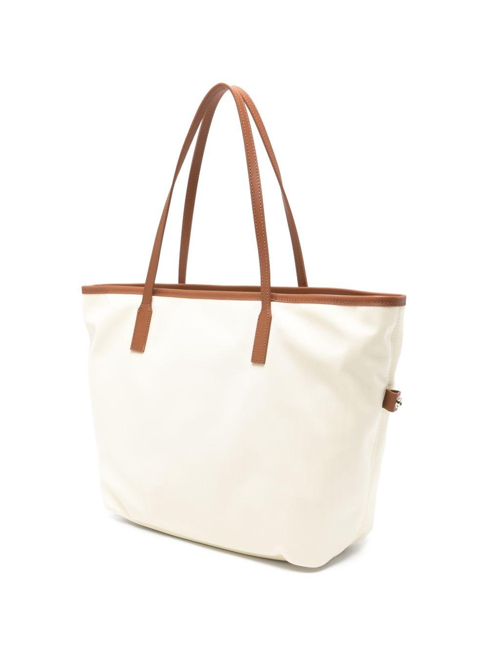 Borsa tote Lou MC2 Saint Barth beige con logo ricamato - Rubino Kids