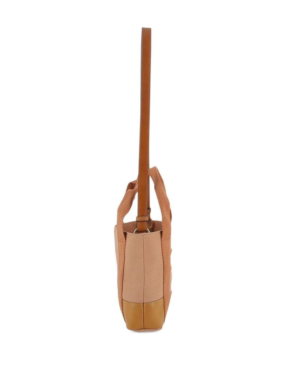 Borsa tote per bambina Chloé Kids beige in tela con logo 2020 - Rubino Kids