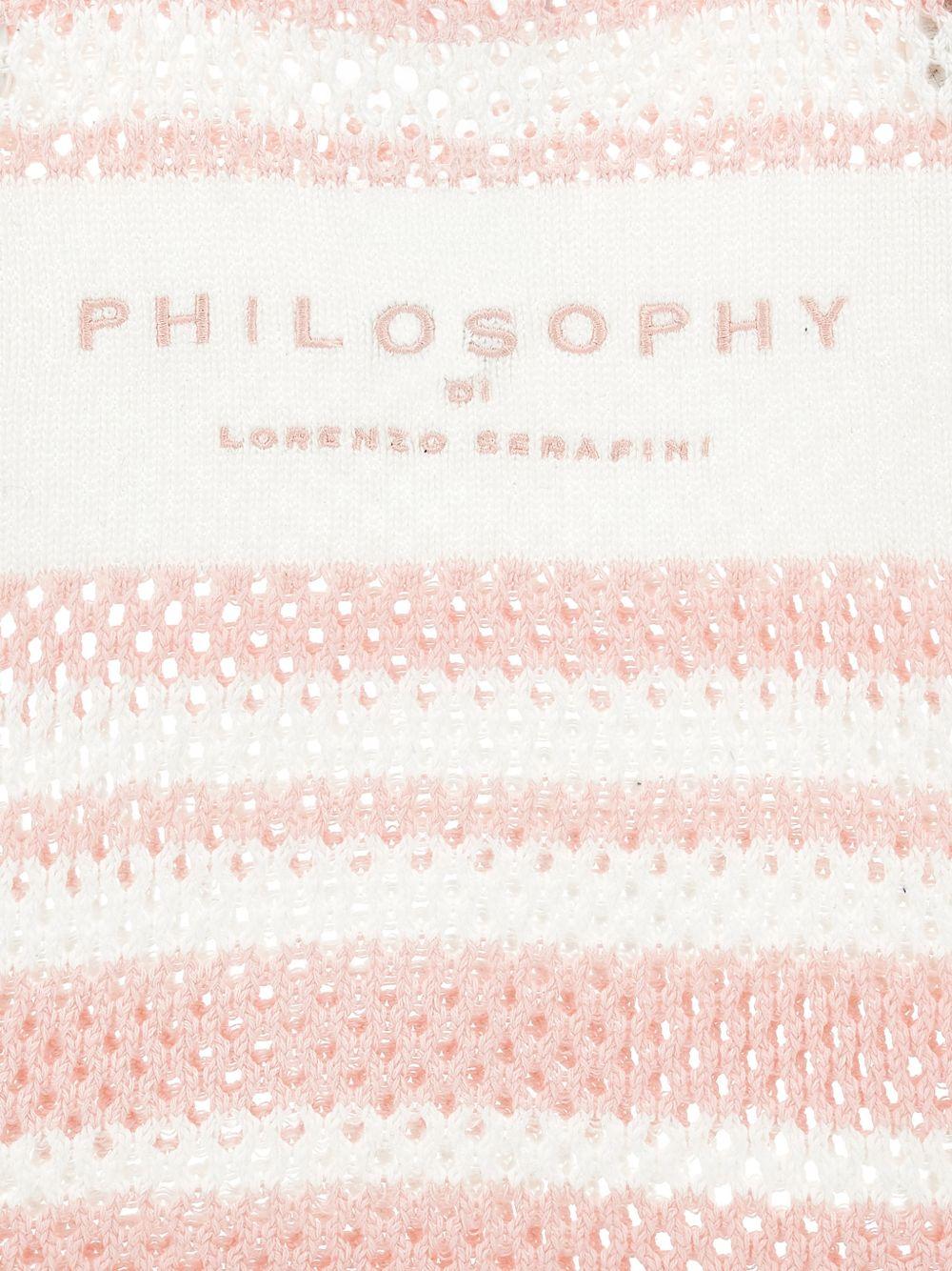 Borsa tote per bambina Philosophy di Lorenzo Serafini rosa con logo sul davanti - Rubino Kids
