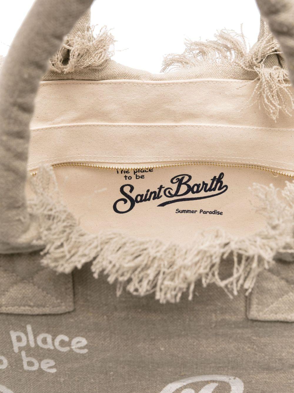 Borsa tote Vanity MC2 Saint Barth beige con stampa logo - Rubino Kids