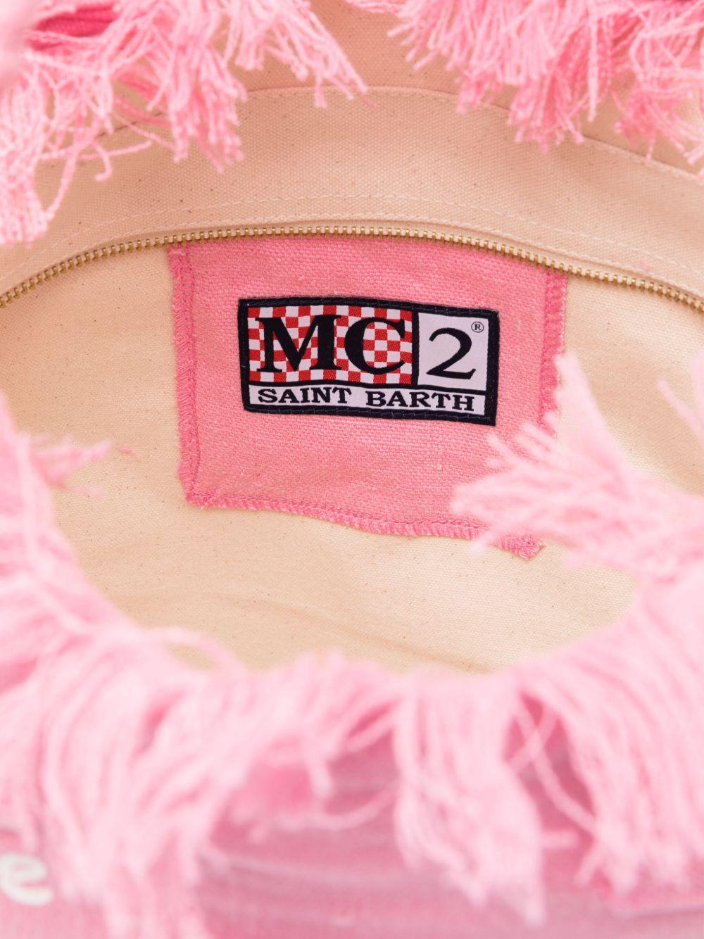 Borsa tote Vanity MC2 Saint Barth rosa con stampa logo - Rubino Kids