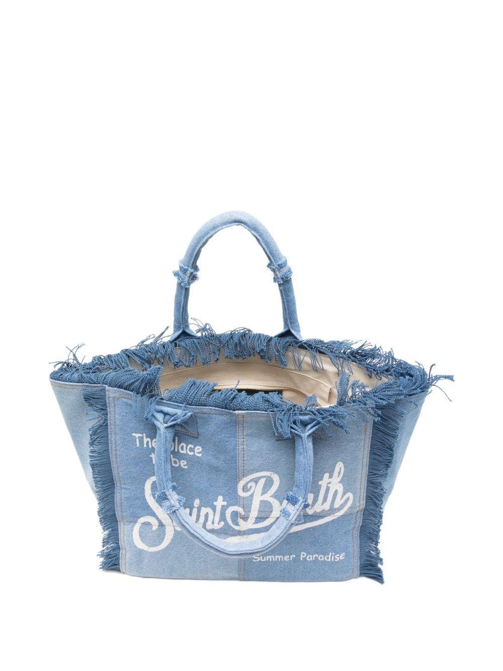 Borsa Vanity MC2 Saint Barth denim con design color - block - Rubino Kids