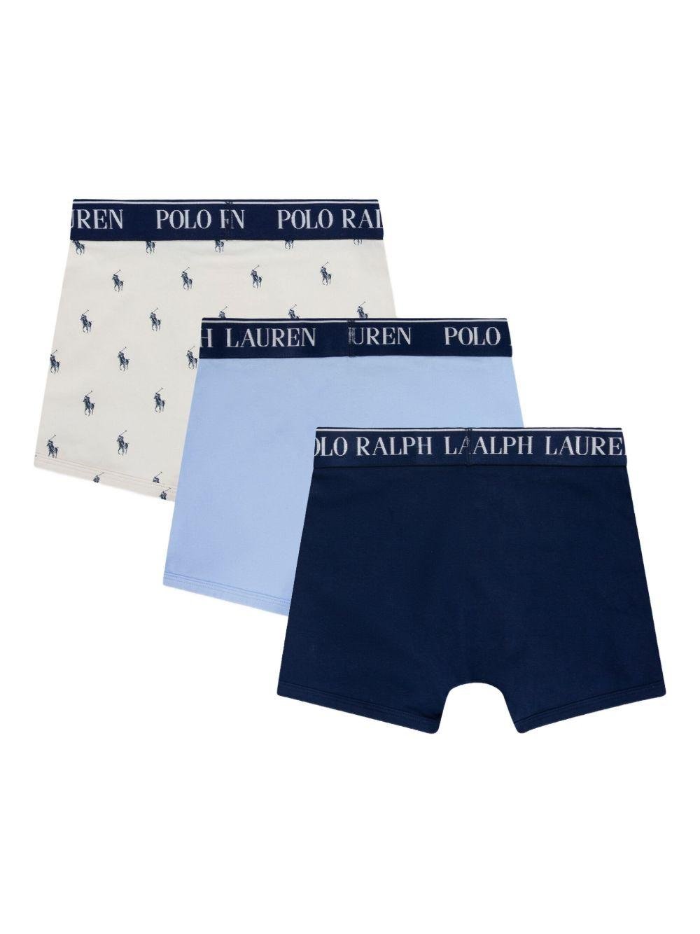 Boxer per bambino Polo Ralph Lauren Kids multicolore con stampa Polo Pony (3 pezzi) - Rubino Kids
