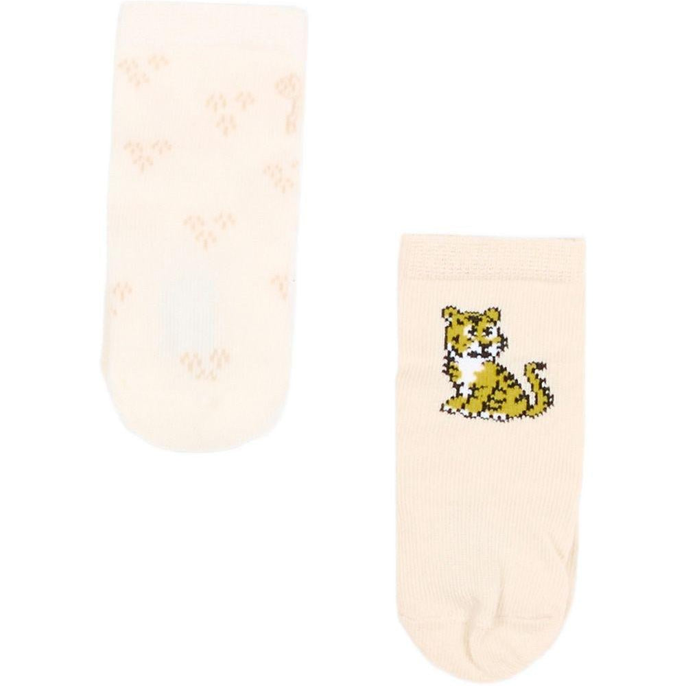 Calzini per neonata Kenzo Kids rosa con stampa tigre (2 pezzi) - Rubino Kids
