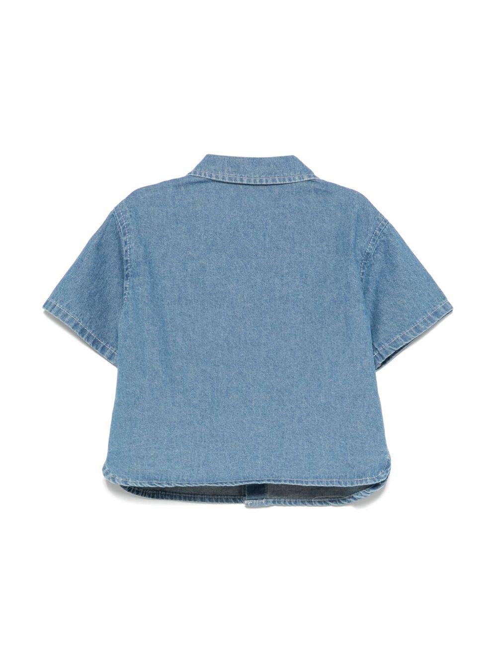 Camicia denim per neonato Moschino Kids indaco con chiusura con bottoni - Rubino Kids