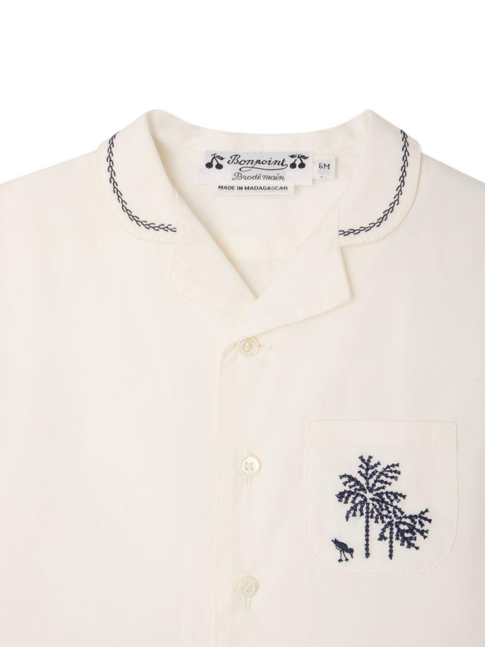 Camicia Lennard per neonato Bonpoint bianca con colletto alla cubana - Rubino Kids