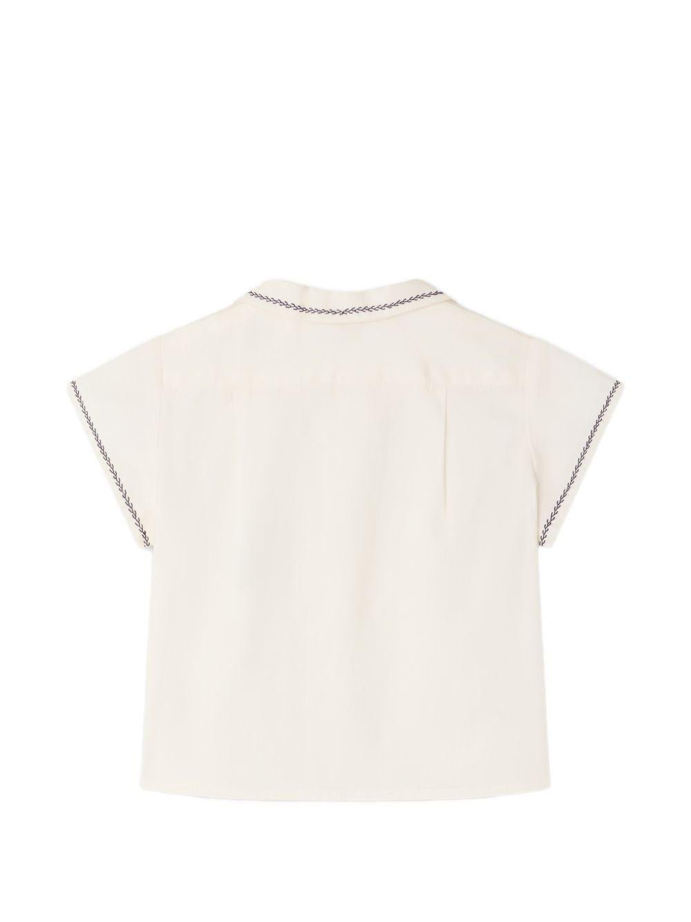 Camicia Lennard per neonato Bonpoint bianca con colletto alla cubana - Rubino Kids