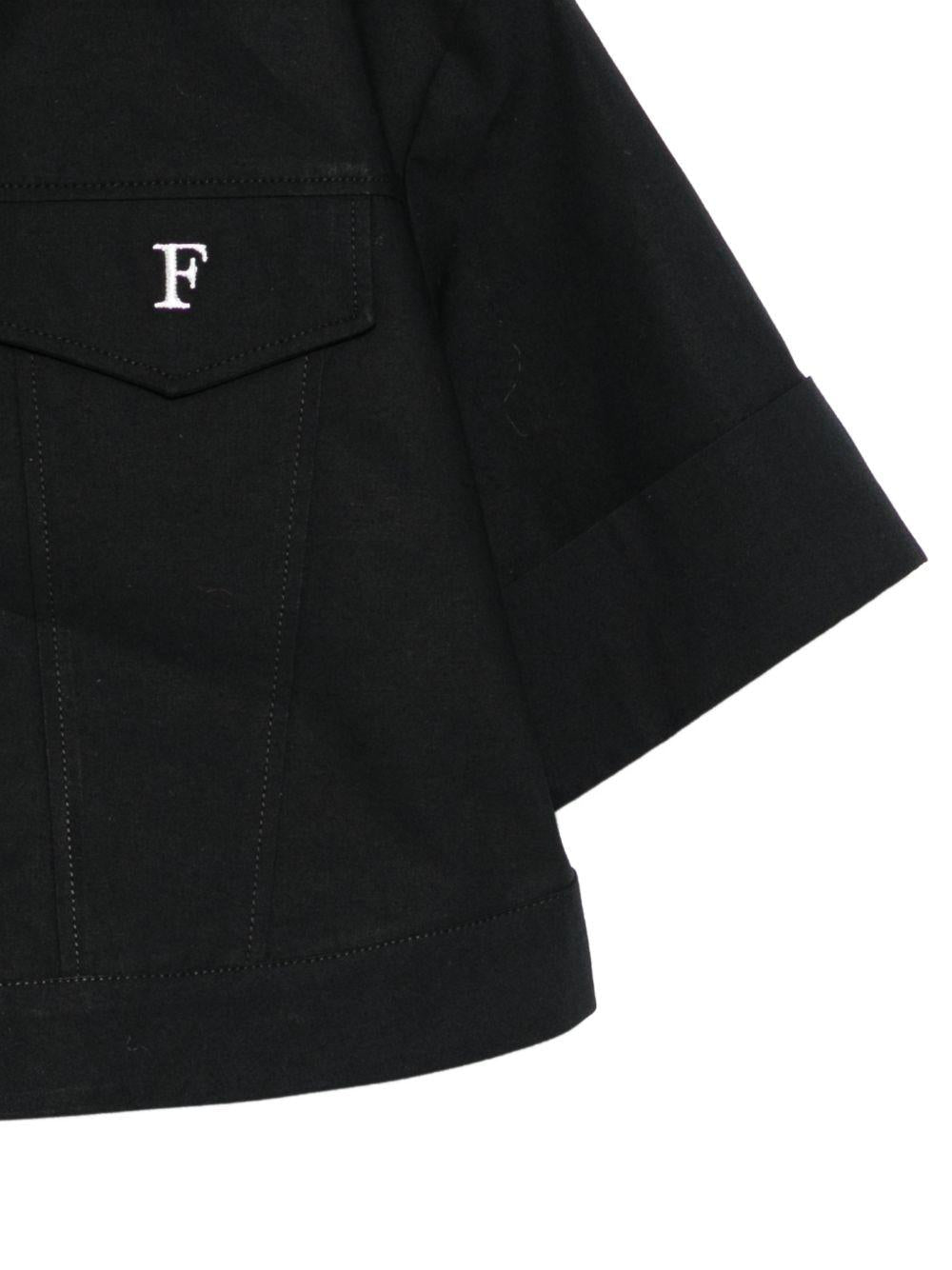 Camicia per bambina Elisabetta Franchi La Mia bambina nera con colletto a punta - Rubino Kids