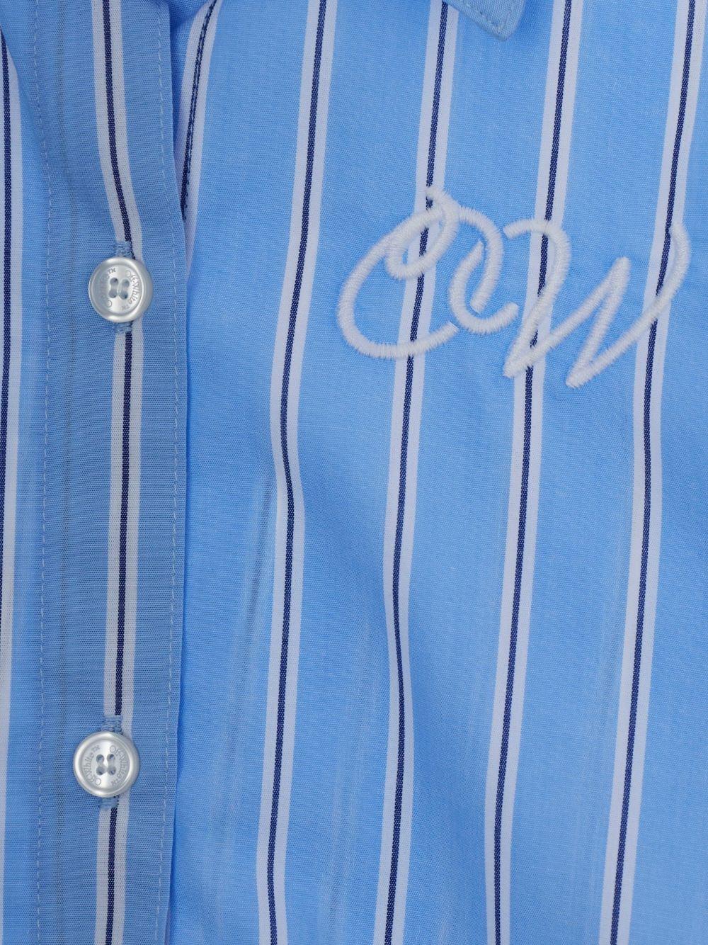 Camicia per bambina Off - White Kids azzurro con design a righe - Rubino Kids